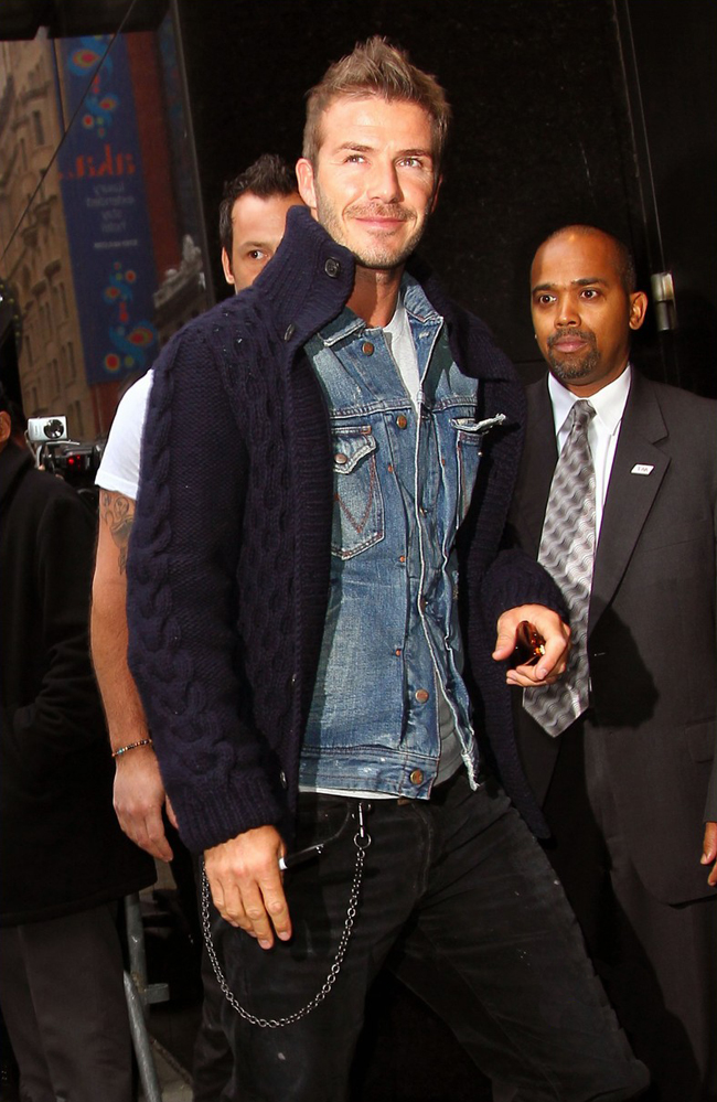 David Beckham Makes His Way To "Good Morning America!"